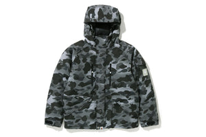 GRID CAMO RELAXED FIT HOODIE DOWN JACKET MENS