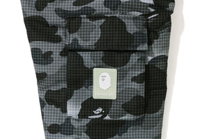 GRID CAMO RELAXED FIT HOODIE DOWN JACKET MENS