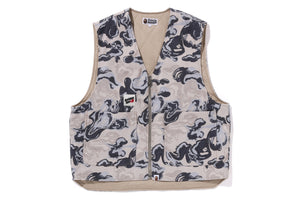 BAPE ART CAMO GOBELIN WORK VEST MENS