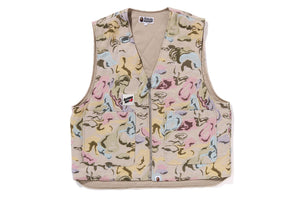 BAPE ART CAMO GOBELIN WORK VEST MENS