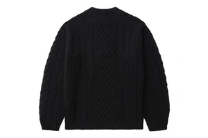 BAPE BLACK MOHAIR CABLE KNIT SWEATER MENS