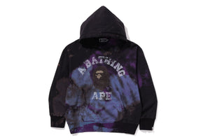 TIE DYE COLLEGE RELAXED FIT PULLOVER HOODIE MENS