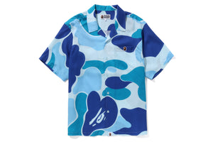 BAPE ABC CAMO OPEN COLLAR SHIRT MENS