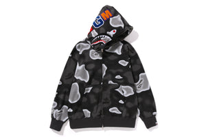 LIQUID CAMO SHARK RELAXED FIT FULL ZIP HOODIE MENS