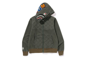 A RISING BAPE MILITARY SHARK FULL ZIP HOODIE MENS