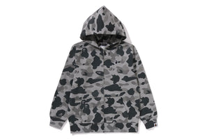 HEATHER GRAY CAMO ZIP HOODIE JUNIOR