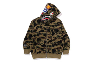 1ST CAMO JACQUARD SHARK RELAXED FIT FULL ZIP HOODIE MENS