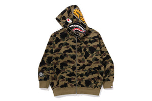 1ST CAMO JACQUARD SHARK RELAXED FIT FULL ZIP HOODIE MENS