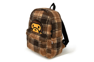 BABY MILO FUR CHECK MEDIUM BACKPACK