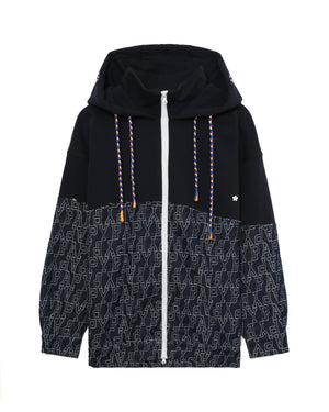 BAPY PANELED ZIP UP HOODIE LADIES