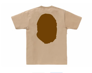 BAPE large monkey head logo T-shirt beige