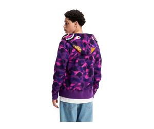 BAPE Shark Jaw Logo Zip Hoodie Purple Camo