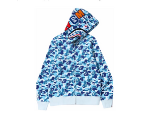 BAPE ABC Shark Jaw Logo Zip Hoodie Blue Camo