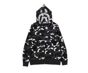 BAPE City Zip Hoodie Spring Summer 2024 Shark Jaw Black Camo