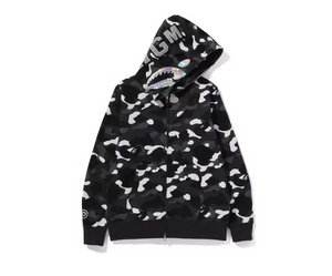 BAPE City Zip Hoodie Spring Summer 2024 Shark Jaw Black Camo