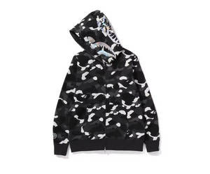 BAPE City Zip Hoodie Spring Summer 2024 Shark Jaw Black Camo