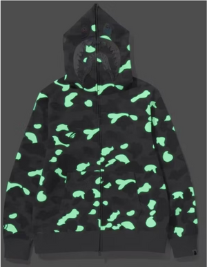 BAPE City Zip Hoodie Spring Summer 2024 Shark Jaw Black Camo