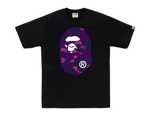 BAPE monkey head camouflage T-shirt black/purple