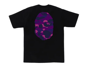 BAPE monkey head camouflage T-shirt black/purple